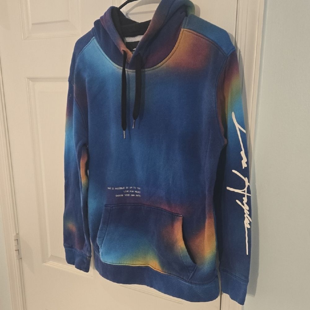 Hollister Blue and Orange Tie-Dye Hoodie